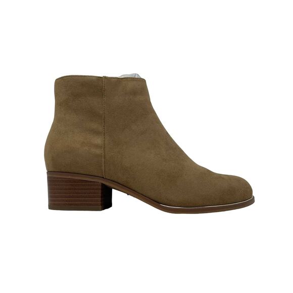 Lane Bryant Ankle Booties Faux Suede Taupe Size 10W - Picture 9 of 11